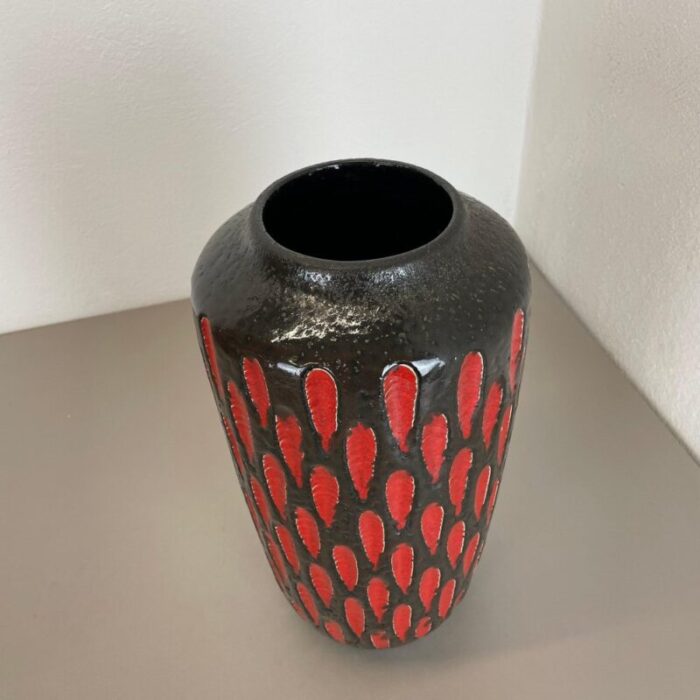 large pottery fat lava strawberry 517 38 floor vase from scheurich 1970s 5