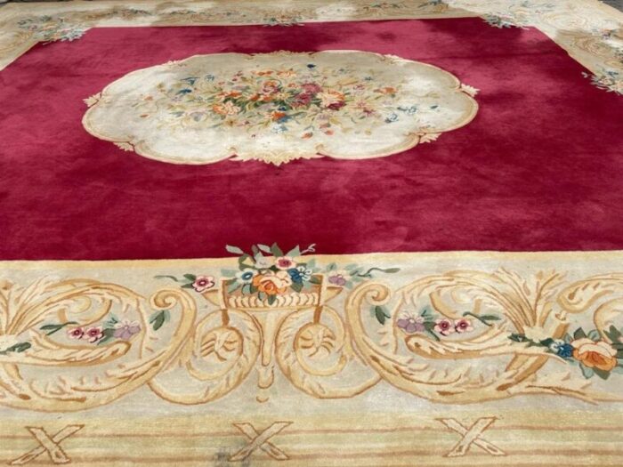 large savonnerie hand tufted rug 1950s 14