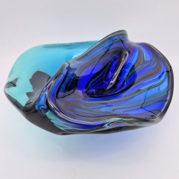 large shaped murano glass bowl by davide dona 1980s 1