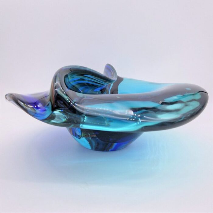 large shaped murano glass bowl by davide dona 1980s 17