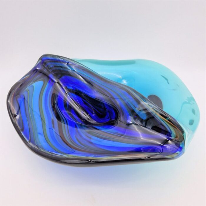 large shaped murano glass bowl by davide dona 1980s 5