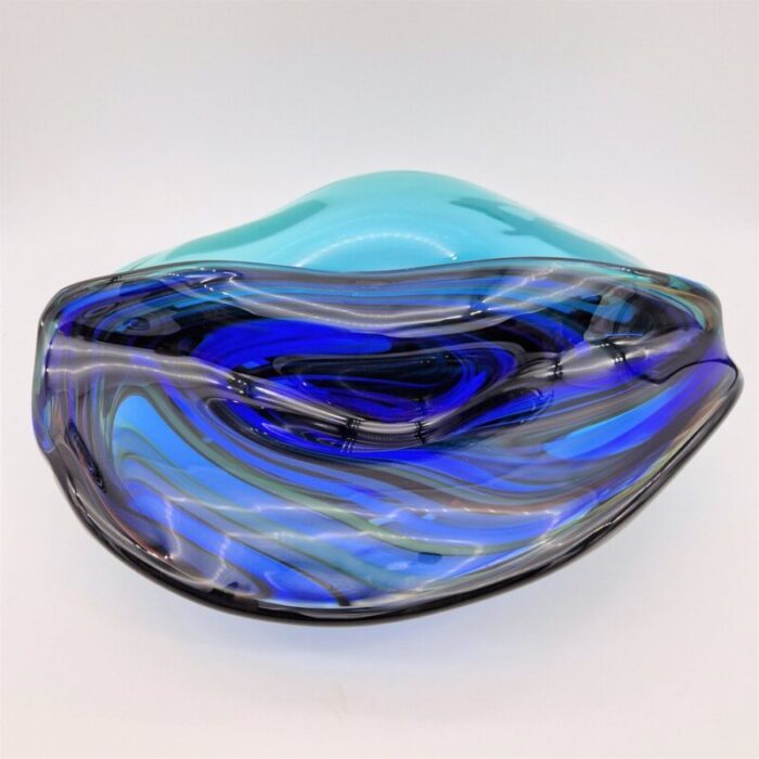 large shaped murano glass bowl by davide dona 1980s 6