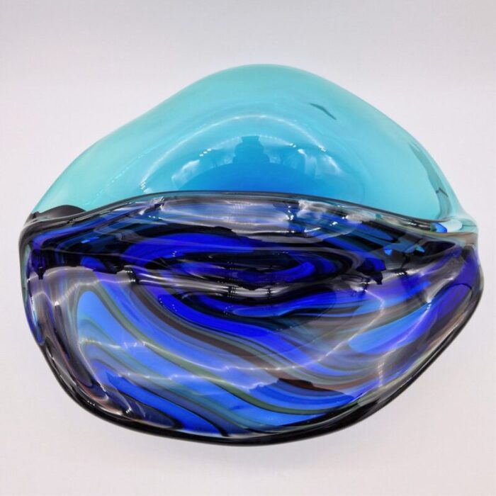 large shaped murano glass bowl by davide dona 1980s 7