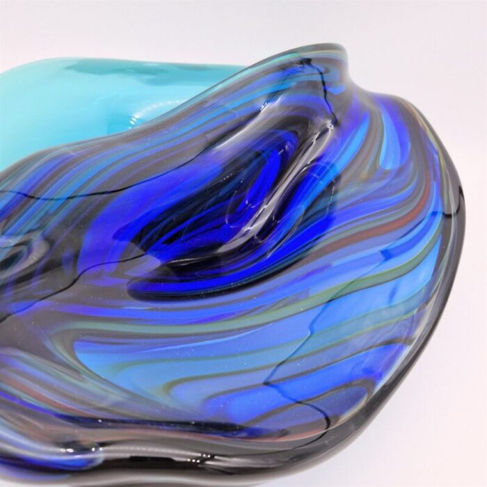 large shaped murano glass bowl by davide dona 1980s 8