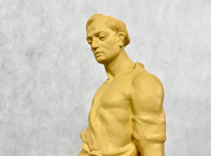 large socialist realist style ceramic sculpture of sower czechoslovakia late 1940s 10