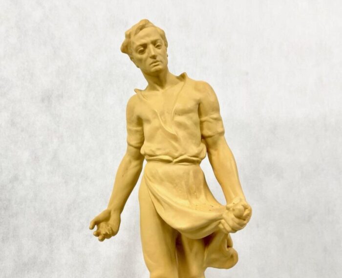 large socialist realist style ceramic sculpture of sower czechoslovakia late 1940s 13