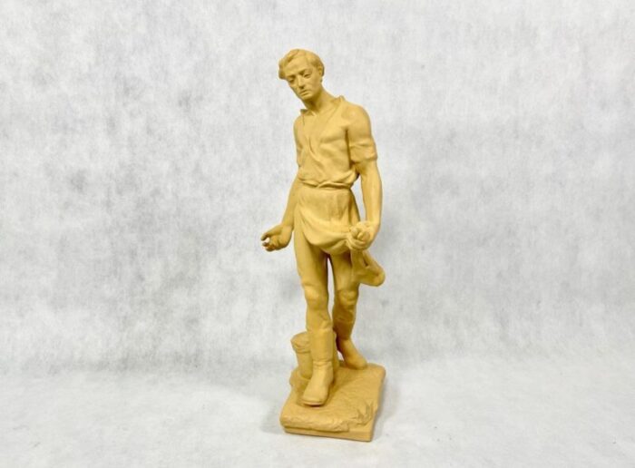 large socialist realist style ceramic sculpture of sower czechoslovakia late 1940s 6