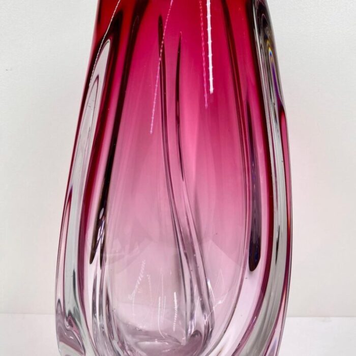 large vase by rene delvenne for val saint lambert 1960s 6