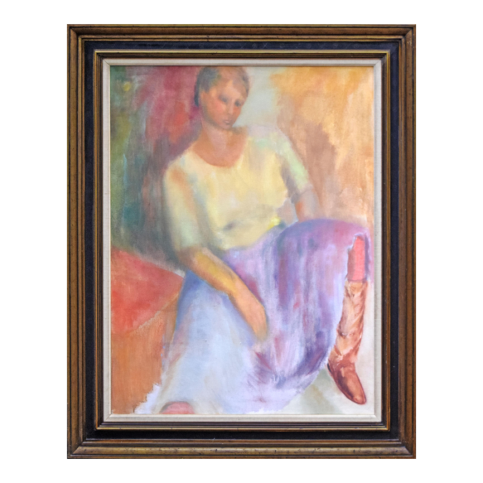 large vintage fauvist post impressionist portrait of a woman c1970s 3982