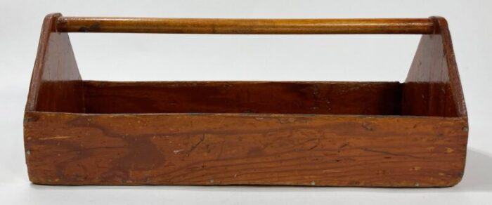 large vintage handmade wood tool caddy 4055