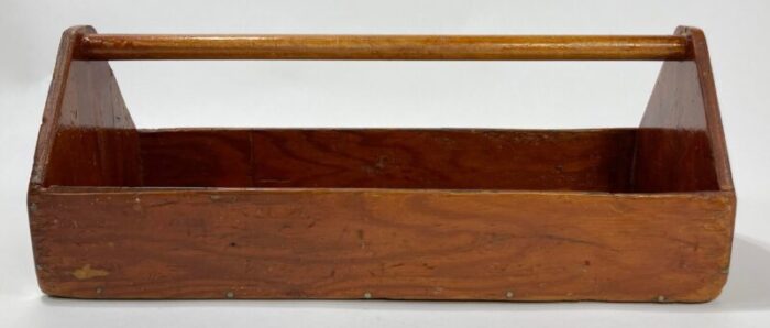 large vintage handmade wood tool caddy 5590