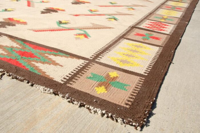 large vintage modern kilim rug 1970s 2400