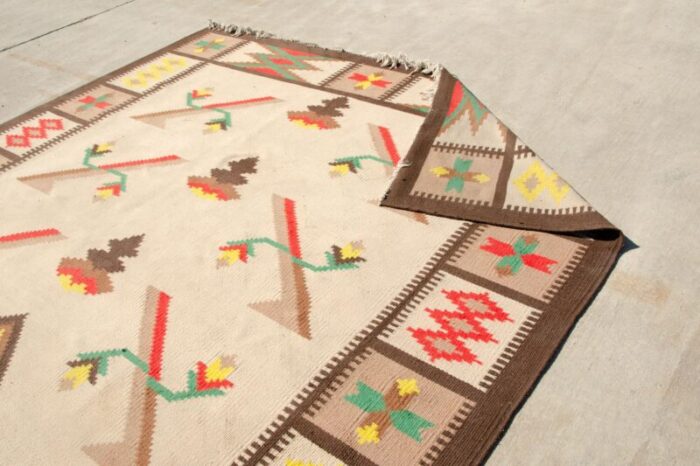 large vintage modern kilim rug 1970s 3596