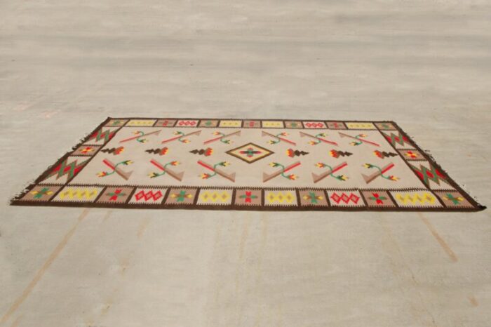 large vintage modern kilim rug 1970s 4921