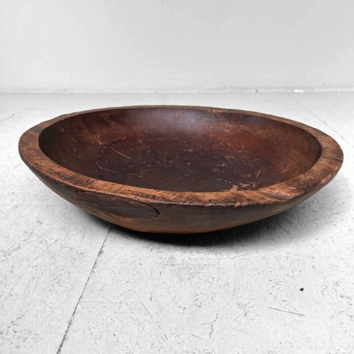 large wooden dough bowl japan 1890s 1