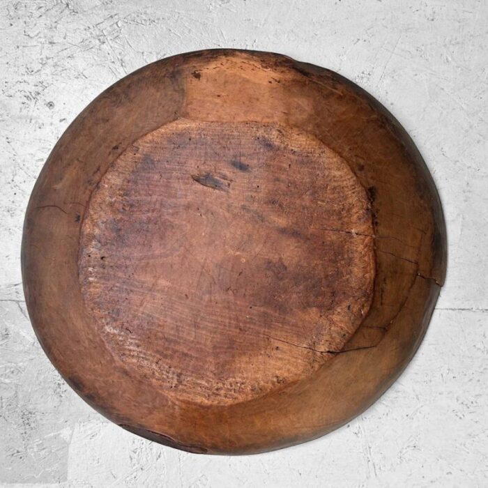 large wooden dough bowl japan 1890s 12