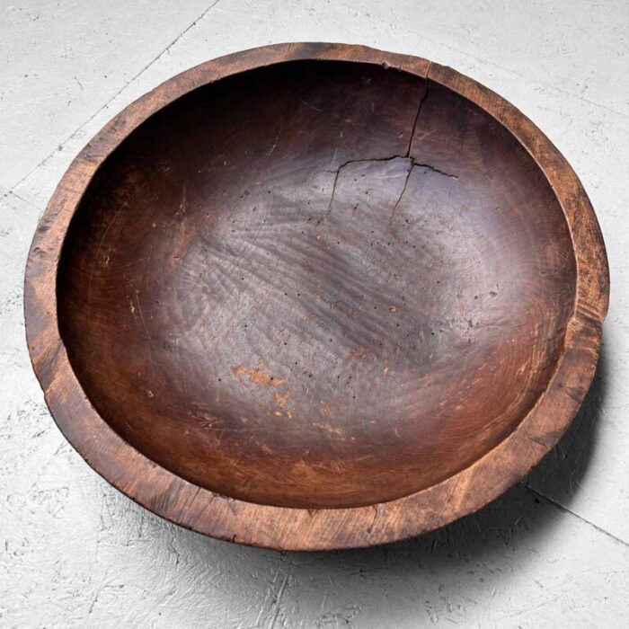 large wooden dough bowl japan 1890s 14