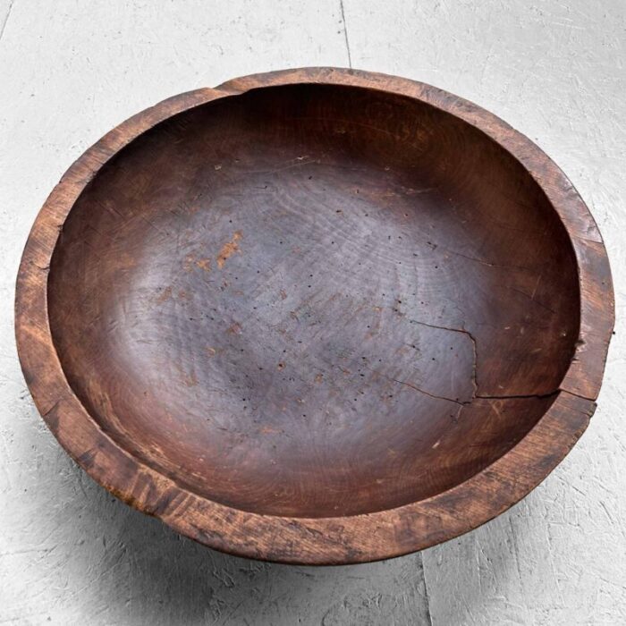 large wooden dough bowl japan 1890s 2