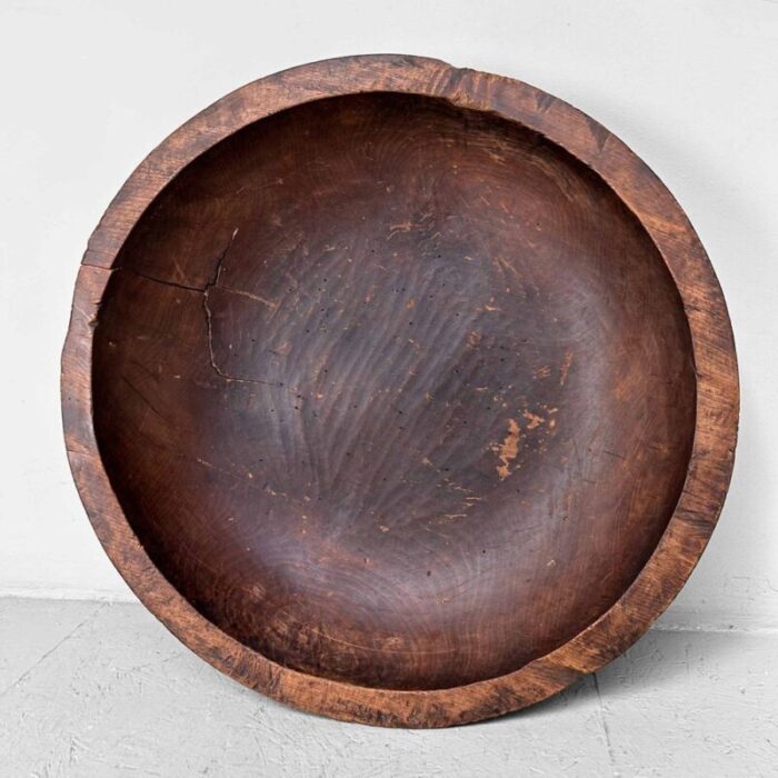 large wooden dough bowl japan 1890s 4