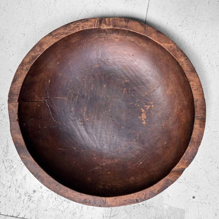 large wooden dough bowl japan 1890s 6