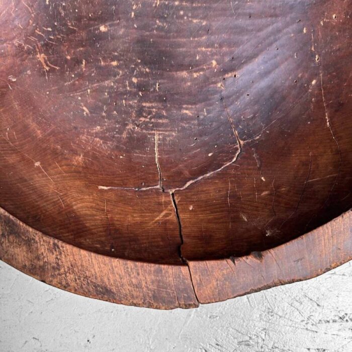 large wooden dough bowl japan 1890s 7