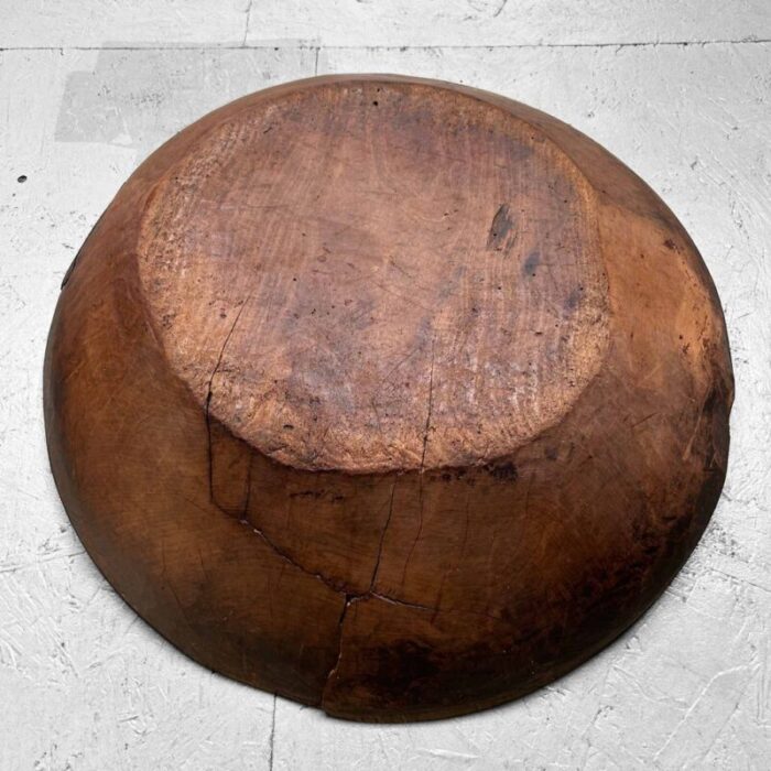 large wooden dough bowl japan 1890s 9