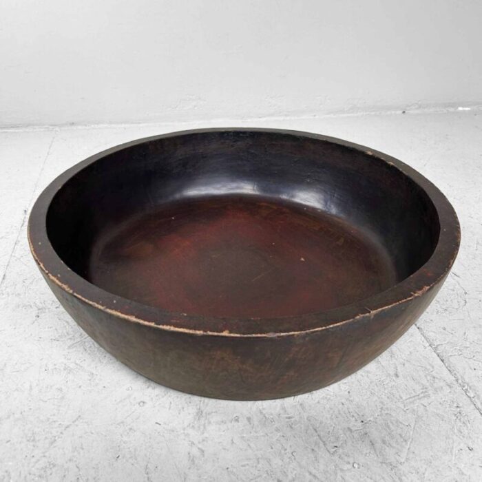 large wooden dough bowl japan 1920s 1