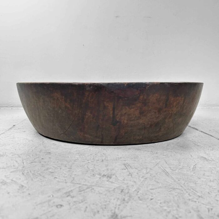 large wooden dough bowl japan 1920s 3