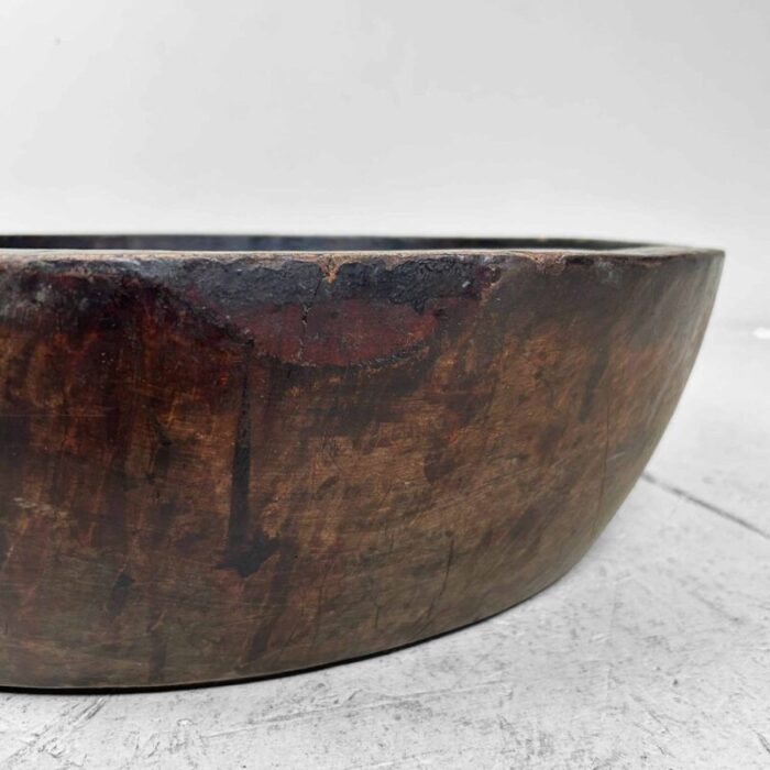 large wooden dough bowl japan 1920s 4