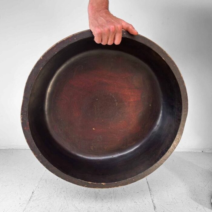 large wooden dough bowl japan 1920s 8