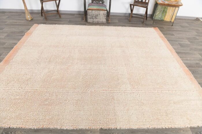 large wool kilim pompom rug 6024