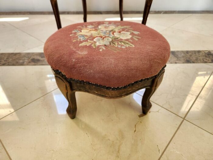 late 19th century antique victorian chair with stool 9869