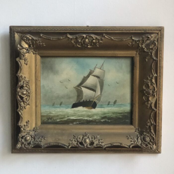 late 19th century british school oil on canvas maritime seascape framed 1847