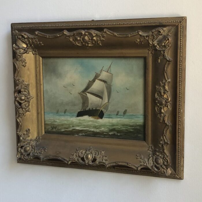 late 19th century british school oil on canvas maritime seascape framed 1983