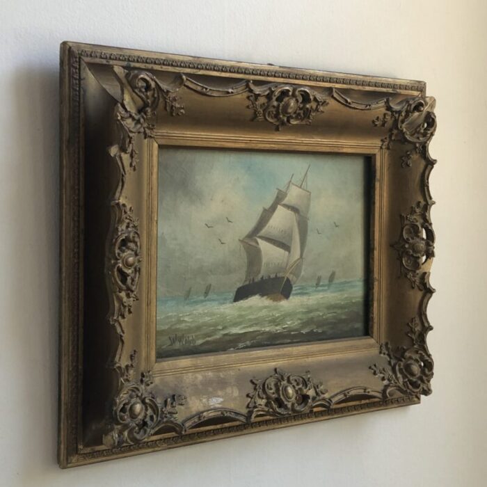 late 19th century british school oil on canvas maritime seascape framed 6226