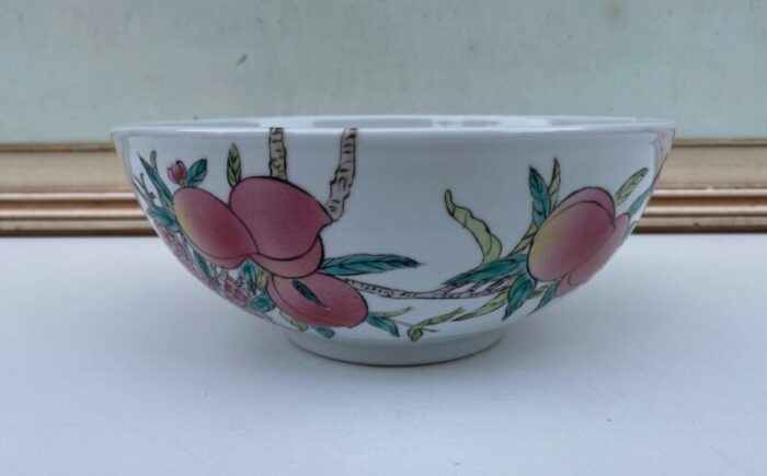 late 19th century chinese porcelain serving dish with fruit decor 2