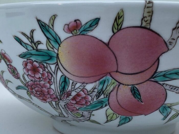 late 19th century chinese porcelain serving dish with fruit decor 8