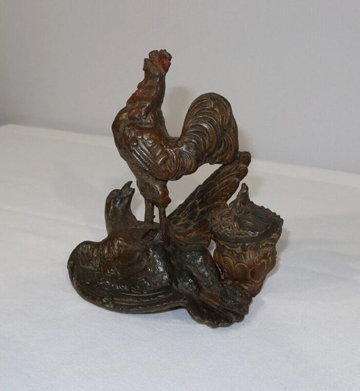 late 19th century inkwell with rooster 4