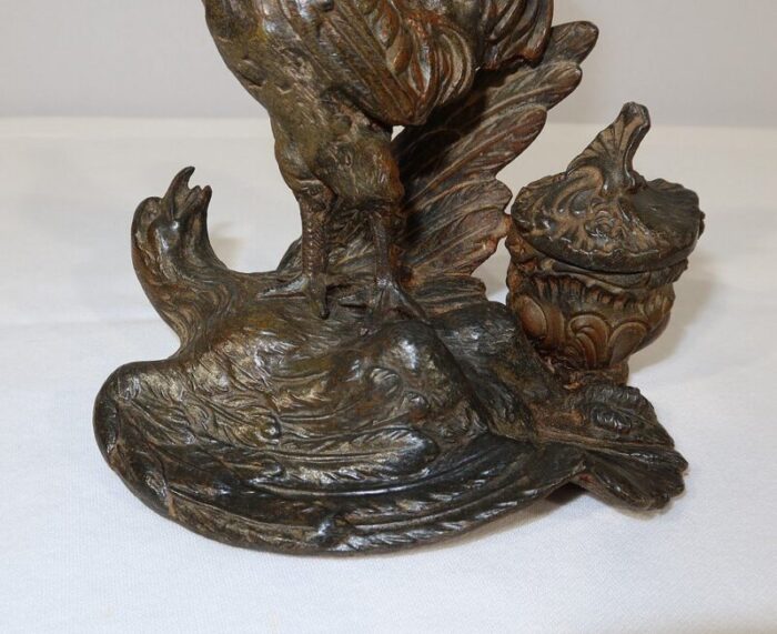 late 19th century inkwell with rooster 8