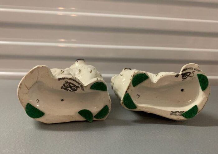 late 19th century staffordshire white dogs with gold a pair 5588