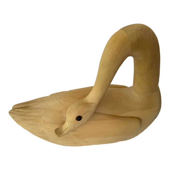 late 20th century carved wood swan 2607