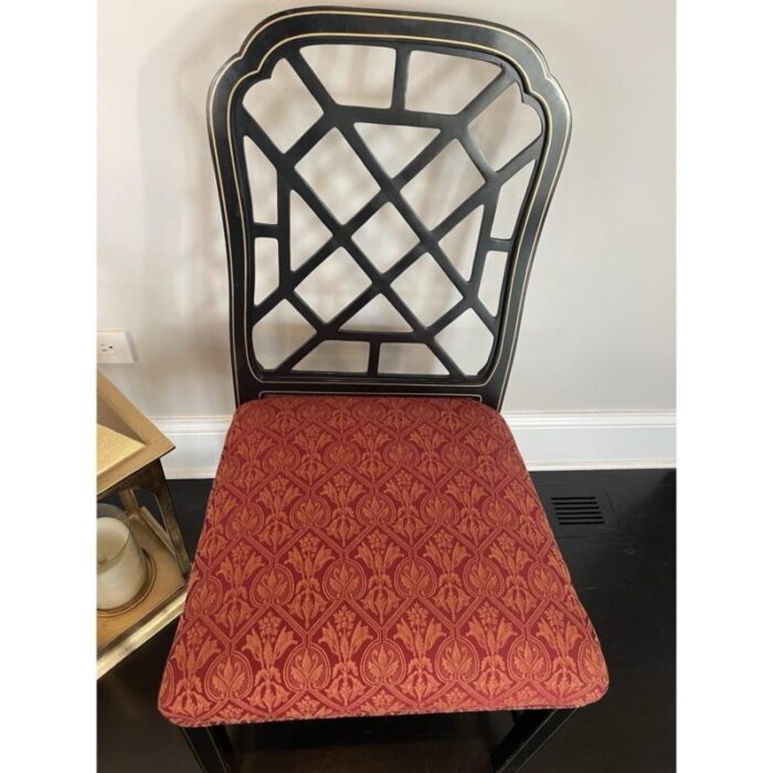 late 20th century chinoiserie fretwork side chair 2534