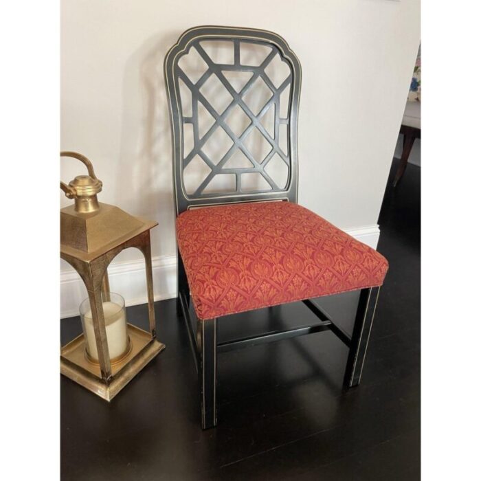 late 20th century chinoiserie fretwork side chair 4501