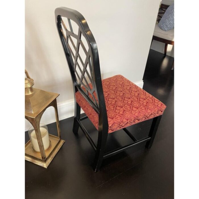 late 20th century chinoiserie fretwork side chair 7611