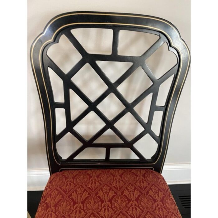 late 20th century chinoiserie fretwork side chair 9156