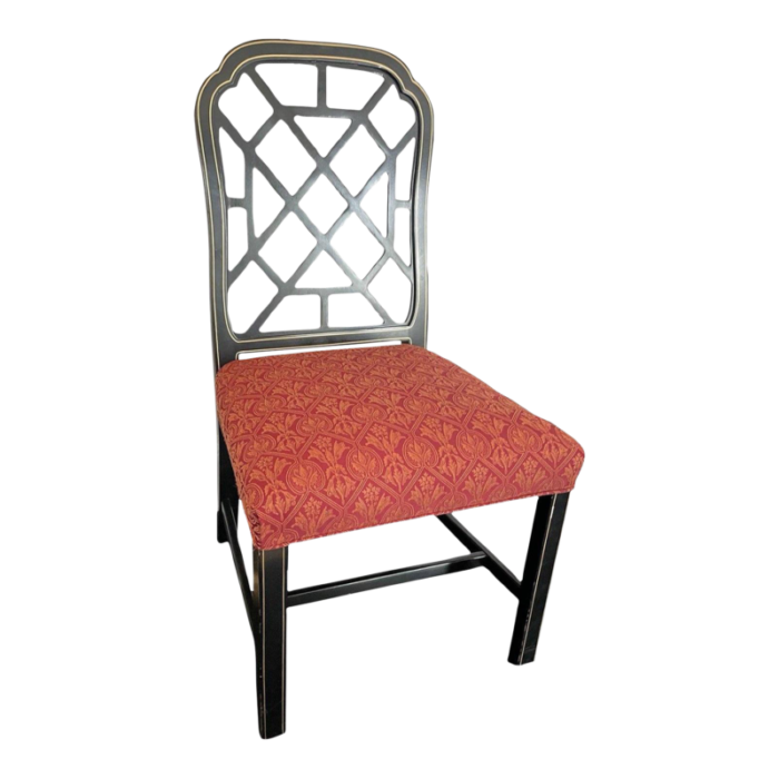 late 20th century chinoiserie fretwork side chair 9395