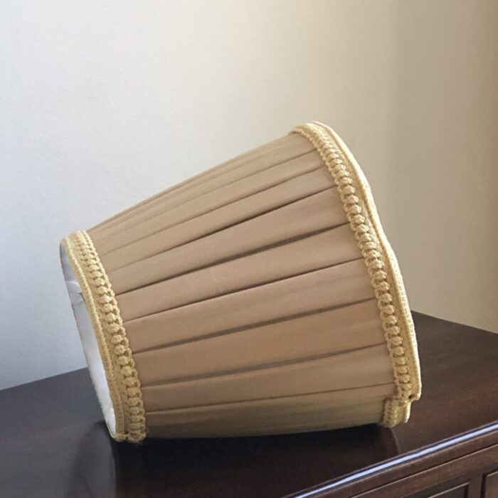 late 20th century english box pleat silk lamp shade in beige 6098