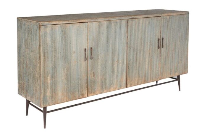 late 20th century four door reeded server in original paint patina 8745