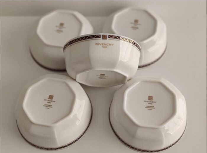 late 20th century givenchy paris dessert nut bowls set of 5 0156