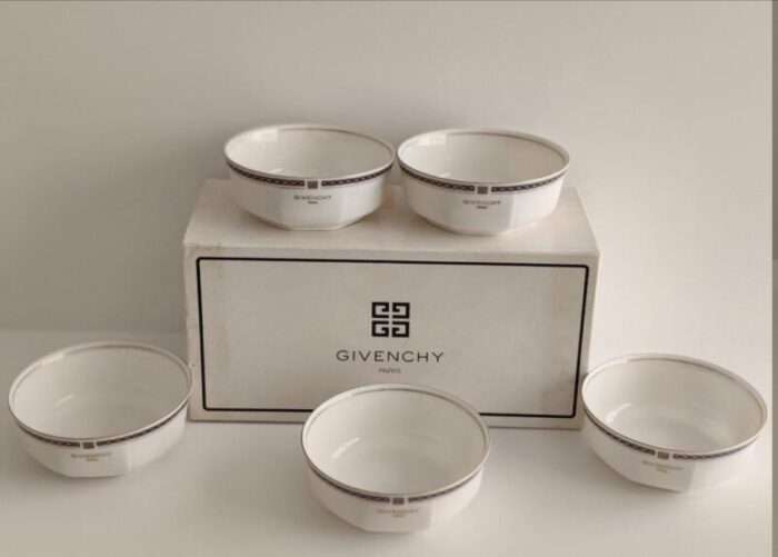 late 20th century givenchy paris dessert nut bowls set of 5 1825